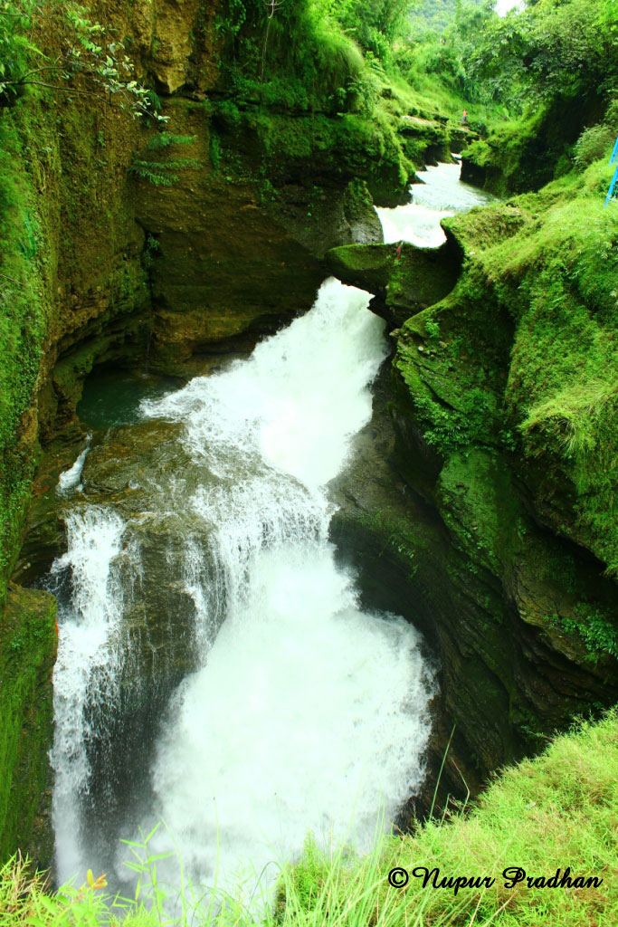 The gushing Davis Fall in monsoon. The waterfall dries up post in the rainy season