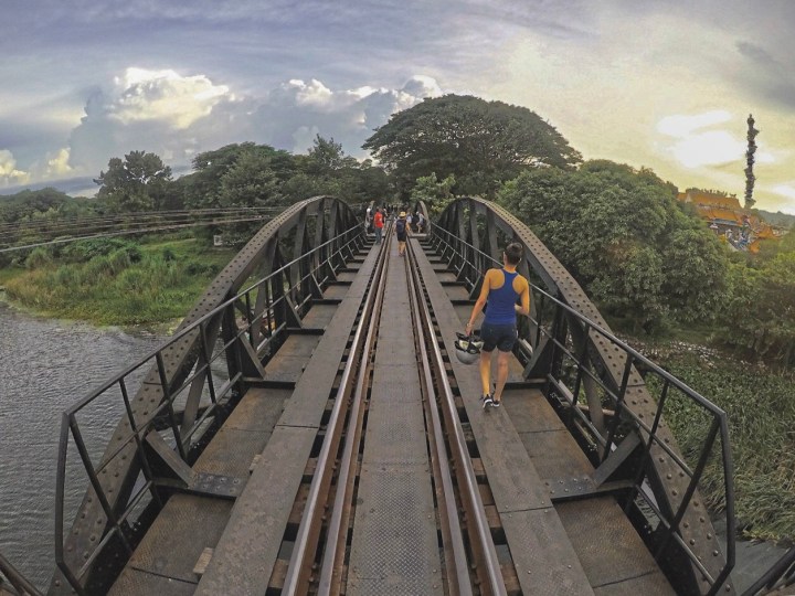Walking on the River Kwai bridge